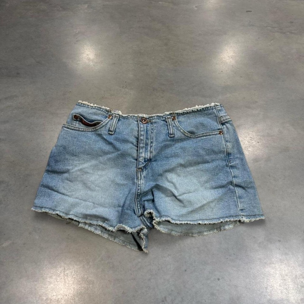 It Jeans Blue Denim Shorts Y2K Frayed Raw Hem Cut Offs Womens 5